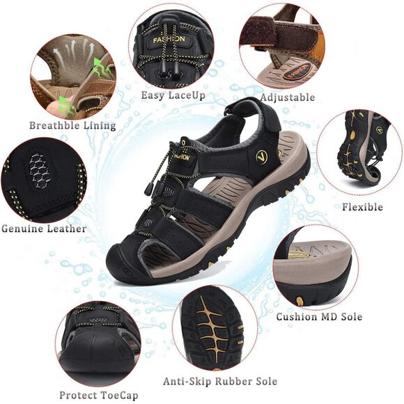 〽️Men\'s Hiking Sandals Black Outdoor Athletic Walking Casual Sports Shoes main image 7